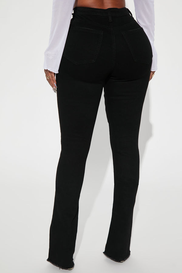 Fashion Nova After Dark Ripped High Rise Stretch Bootcut Jeans - Black