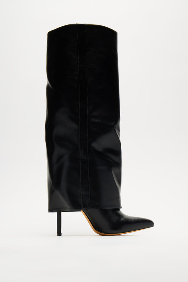 Fashion Nova Always A Baddie Knee High Heeled Boots - Black