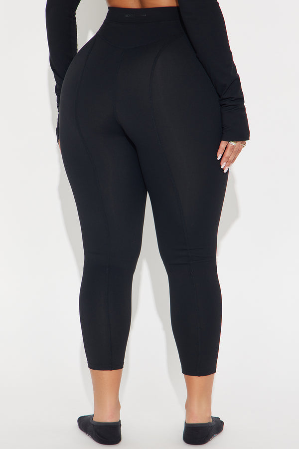 Fashion Nova Balance On It 7/8 Super Soft Active Legging - Black