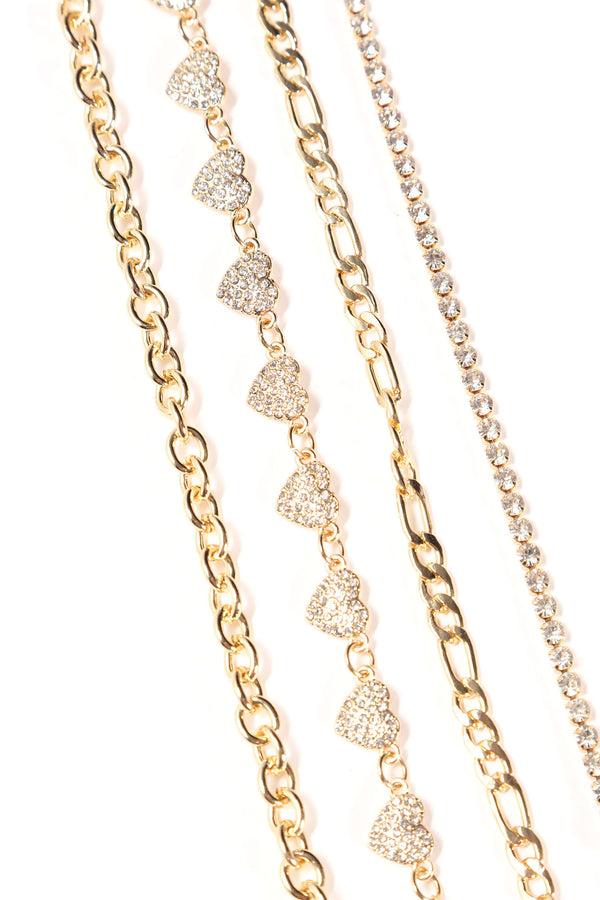 Fashion Nova Believe In You 4 Piece Bracelet Set - Gold