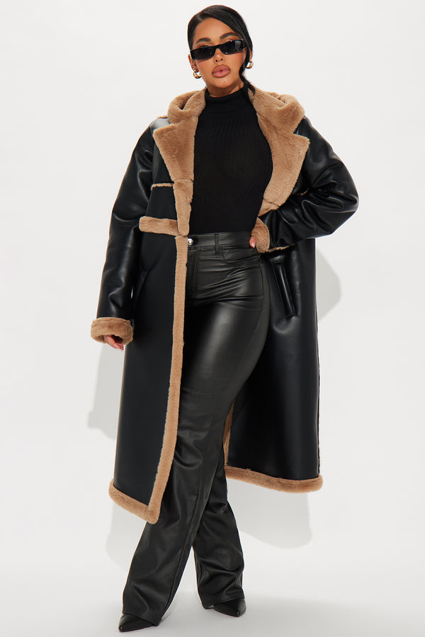 Fashion Nova Better Than Your Next Convertible Trench Coat - Black/Brown