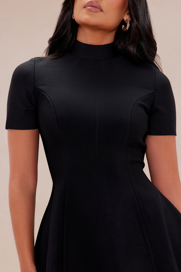 Fashion Nova Blakely Bandage A Line Mini Dress - Black