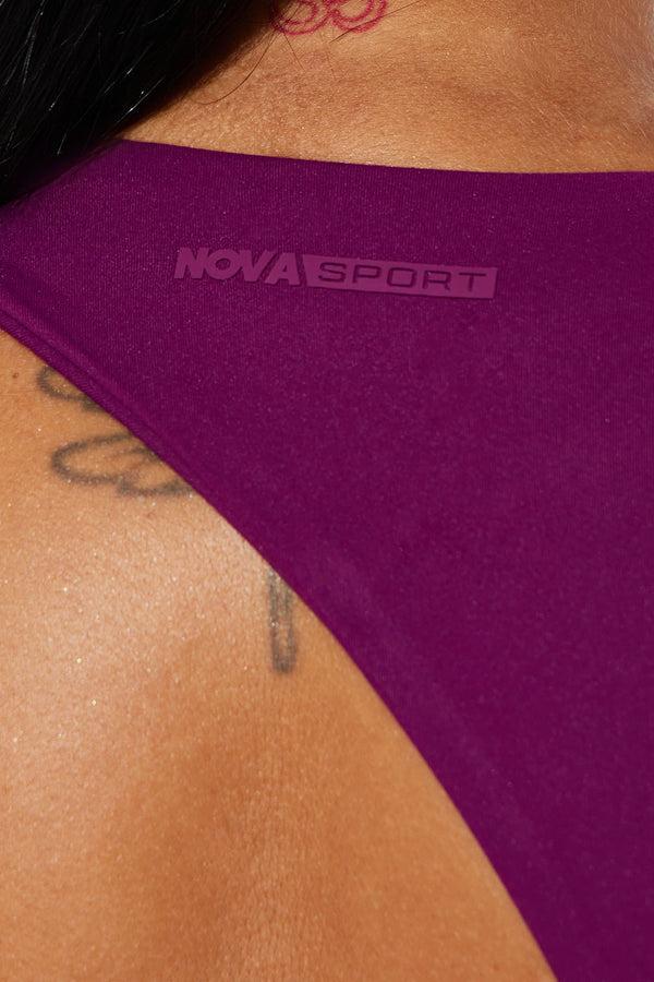Fashion Nova Body Sculpt Super Soft Sports Bra - Plum