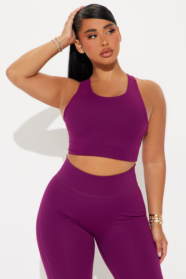 Fashion Nova Body Sculpt Super Soft Sports Bra - Plum