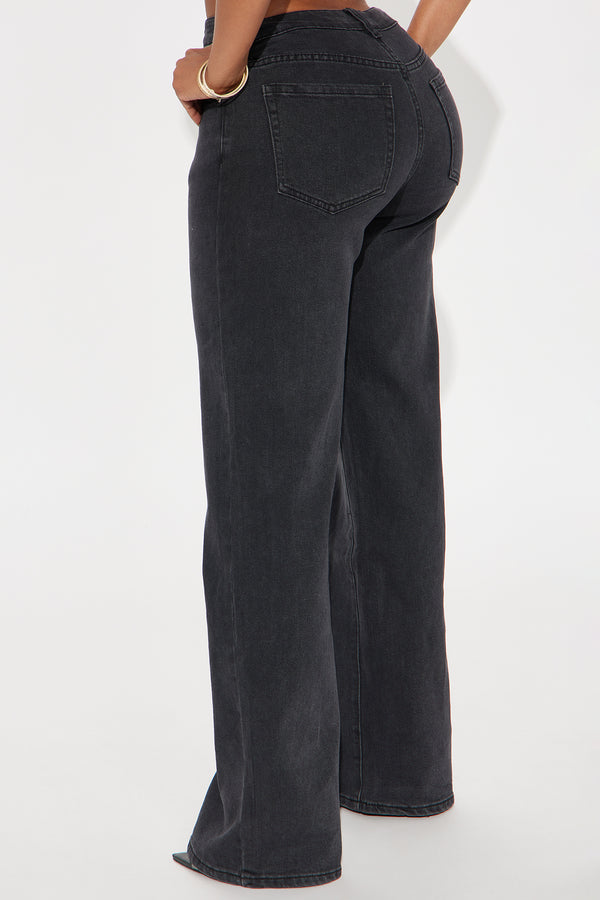 Fashion Nova Bonafide Basic Straight Leg Jeans - Black Wash