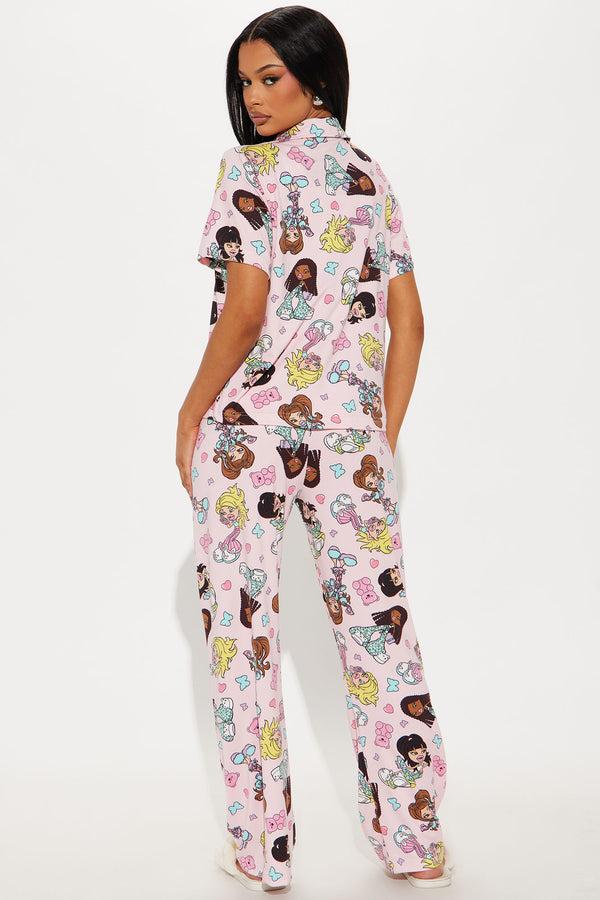 Fashion Nova Bratz Slumber Party PJ Pant Set - Pink/combo