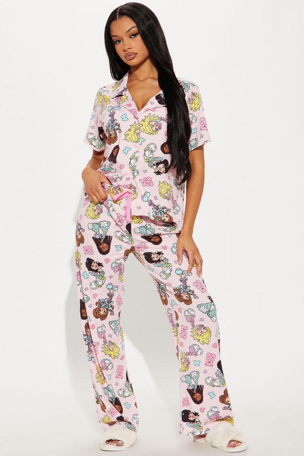 Fashion Nova Bratz Slumber Party PJ Pant Set - Pink/combo