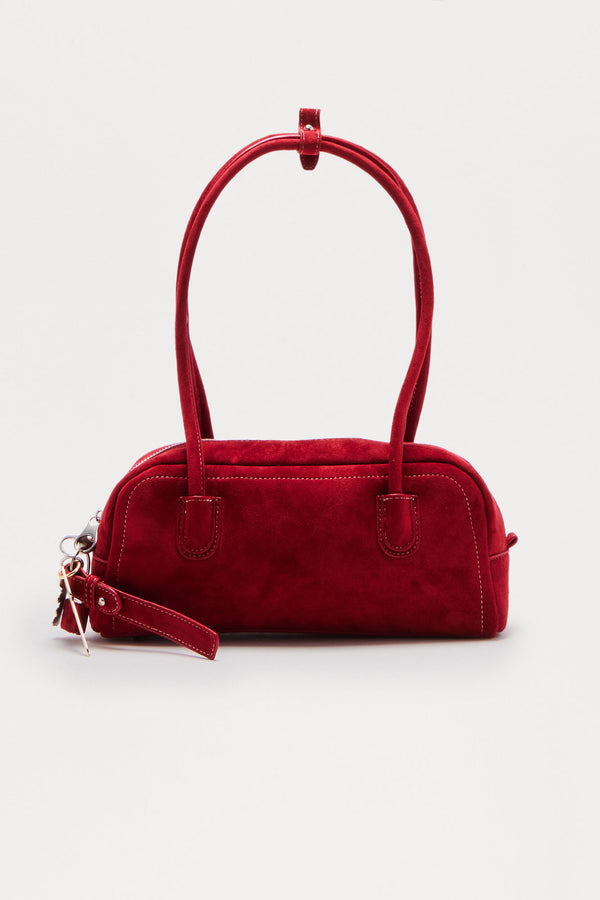 Fashion Nova Brittney Faux Suede Shoulder Handbag - Red