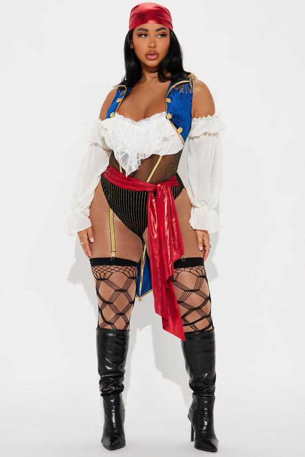Fashion Nova Buccaneer Beauty Pirate 2 Piece Costume Set - Multi Color