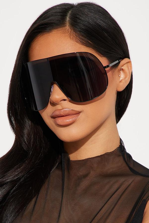 Fashion Nova Can't See You Anymore Sunglasses - Black