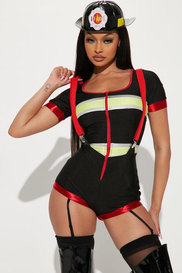 Fashion Nova Captain Hottie 2 Piece Costume Set - Black/combo