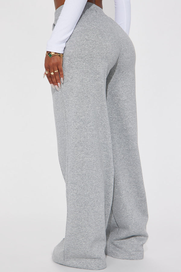 Fashion Nova Cassandra Cross Over Lounge Pant - Heather Grey