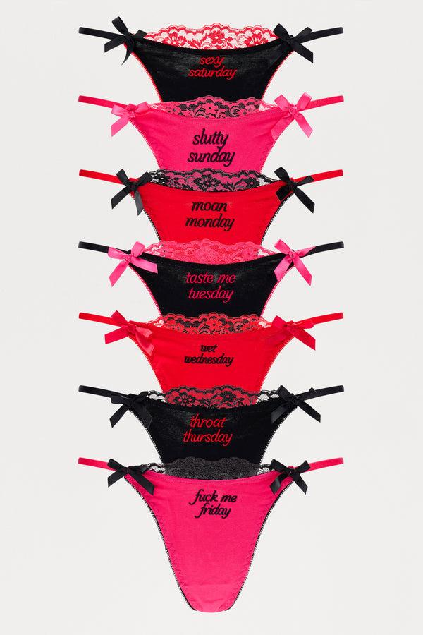 Fashion Nova Certified Freak 7 Day Thong Pack - Multi Color