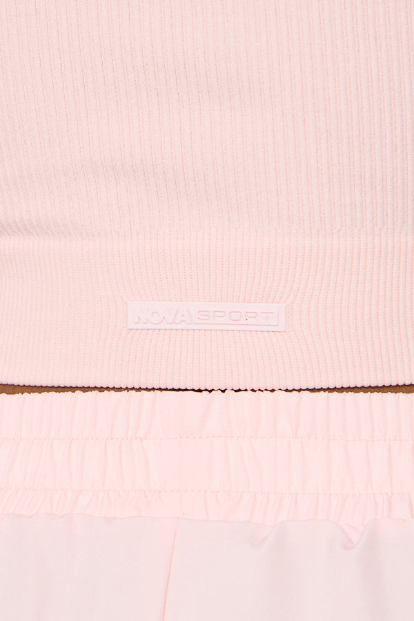 Fashion Nova Clubhouse Charm Effortless Seamless Active Top - Blush