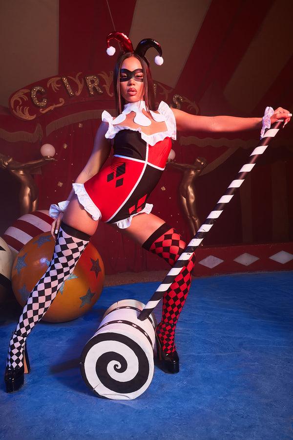 Fashion Nova Comic Cutie 6 Piece Costume Set - Red/combo