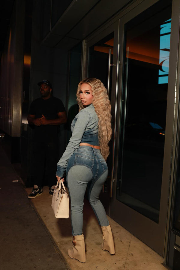 Fashion Nova Coronado Two Tone Moto Skinny Jeans - Medium Wash