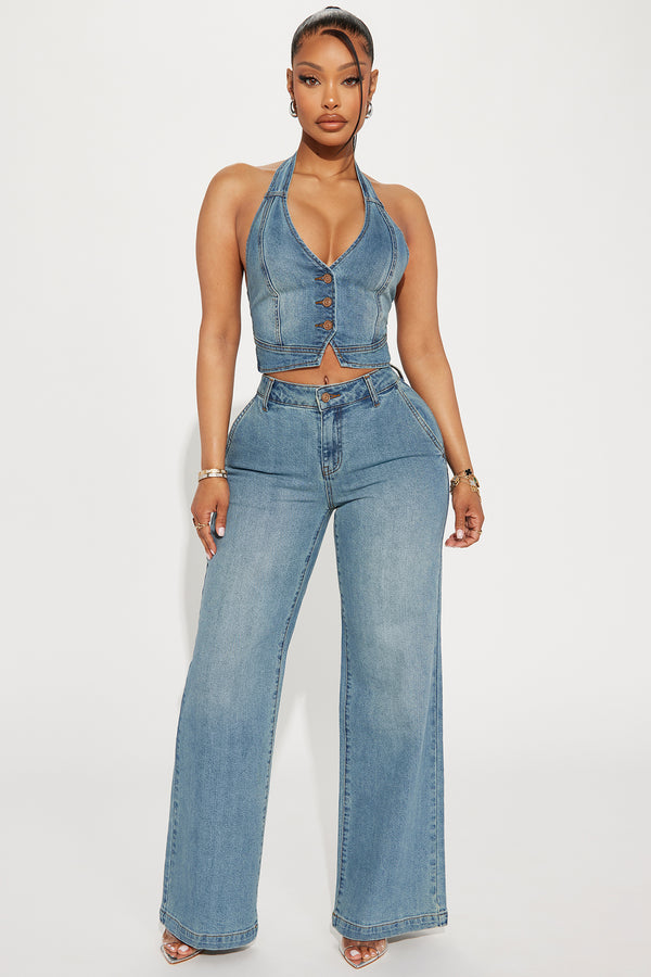 Fashion Nova Delusional Drop Waist Jeans - Medium Wash