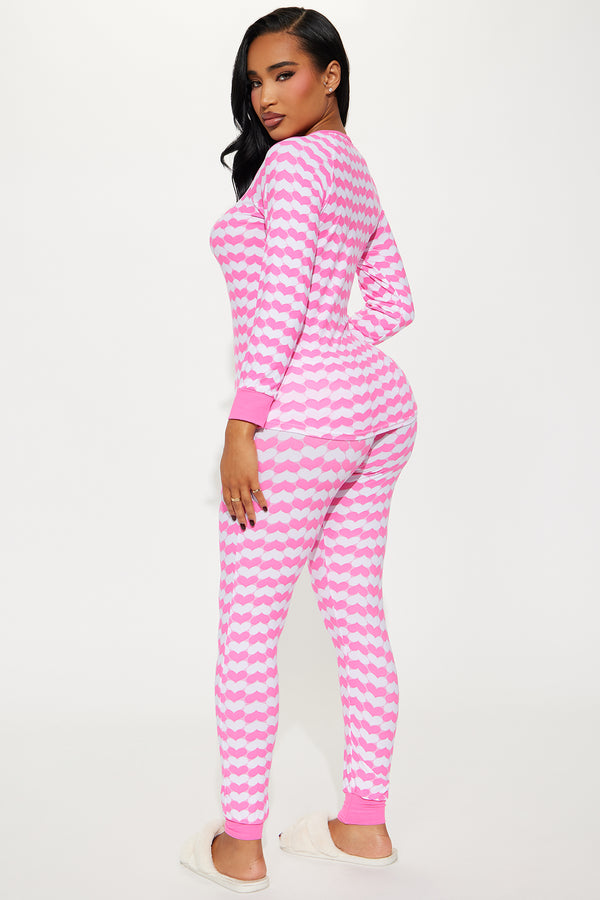Fashion Nova Don't Break My Heart PJ Pant Set - Pink/combo