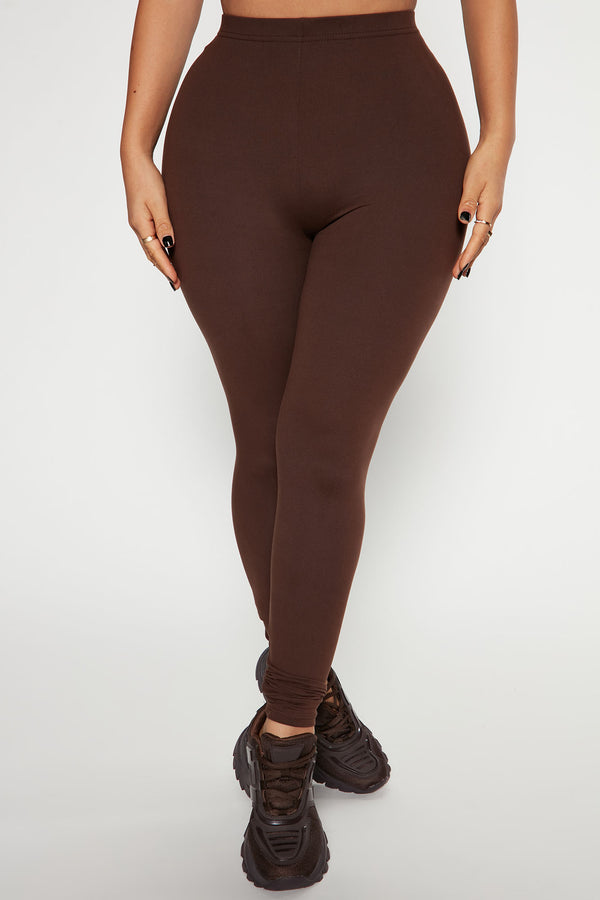 Fashion Nova Almost Every Day Leggings - Chocolate