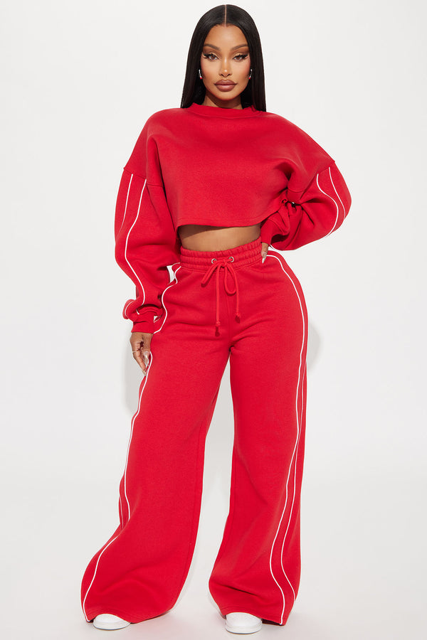 Fashion Nova Almost The Weekend Lounge Pant - Red