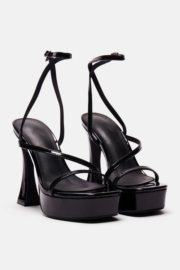Fashion Nova Andrea Platform Block Heels - Black