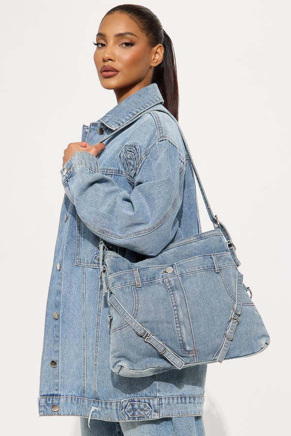 Fashion Nova Be My Baby Denim Handbag - Denim