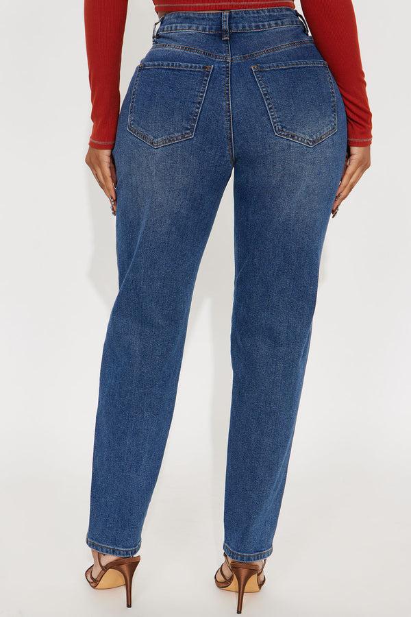 Fashion Nova Best Ever Stretch Mom Jeans - Dark Wash