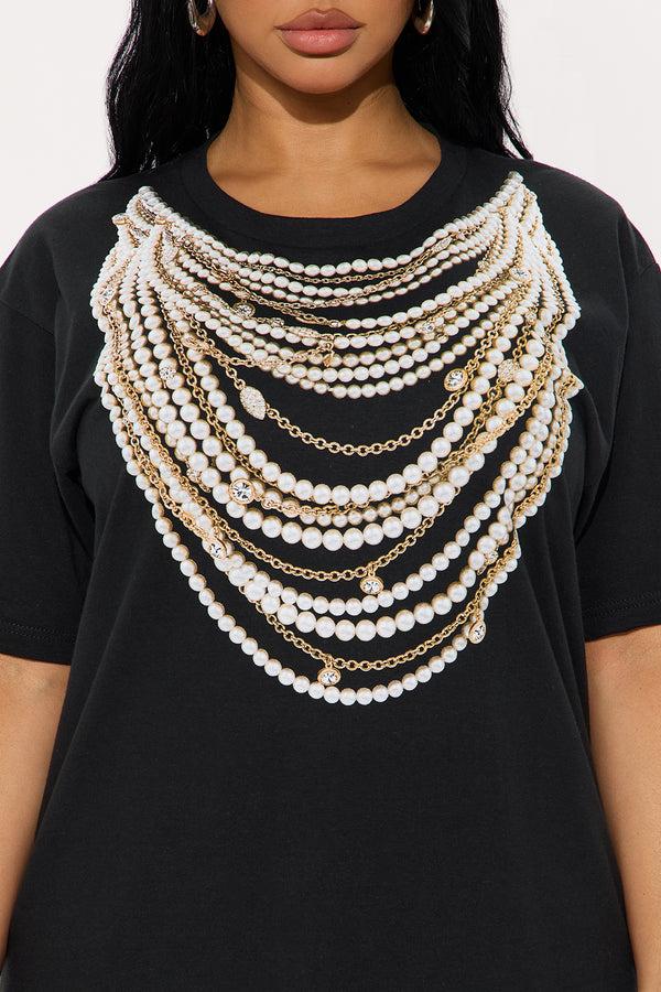 Fashion Nova Blinged Out Oversize Tee - Black
