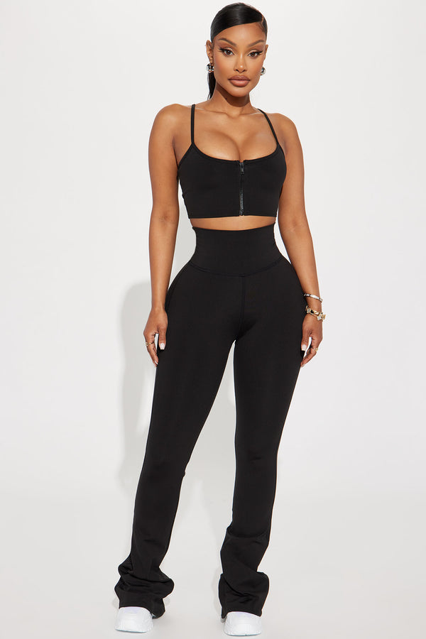 Fashion Nova Break A Sweat Active Yoga Pant - Black