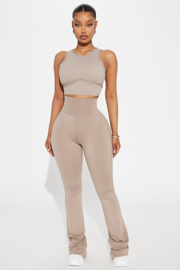 Fashion Nova Break A Sweat Active Yoga Pant - Taupe