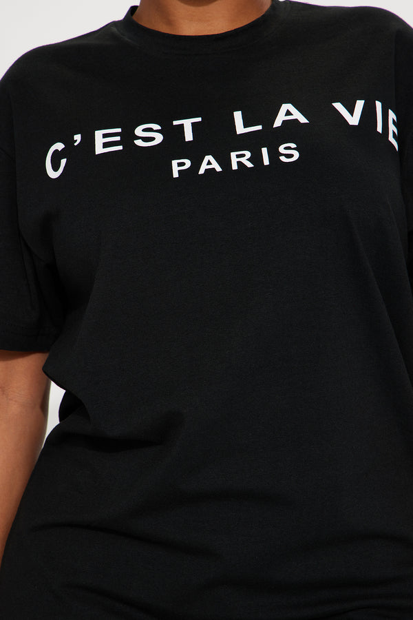 Fashion Nova C'est La Vie Legging Set - Black