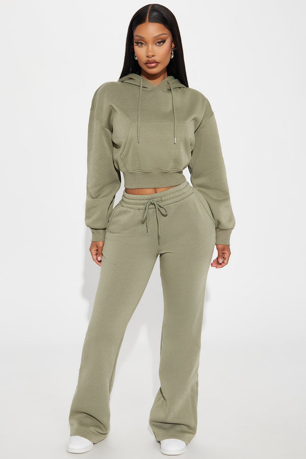 Fashion Nova Candice Lounge Flare Pant - Olive