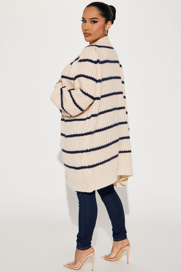 Fashion Nova Casual Day Striped Cardigan - Cream
