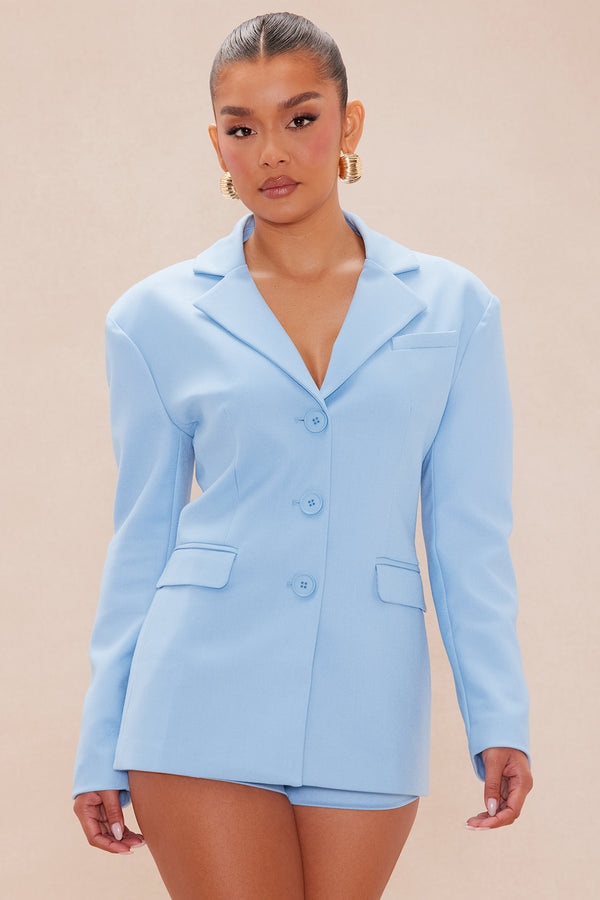 Fashion Nova Chandler Blazer - Dusty Blue