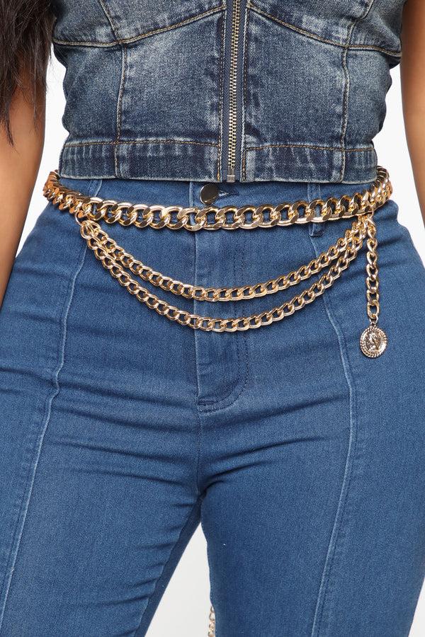 Fashion Nova Changing The Game Chain Belt - Gold
