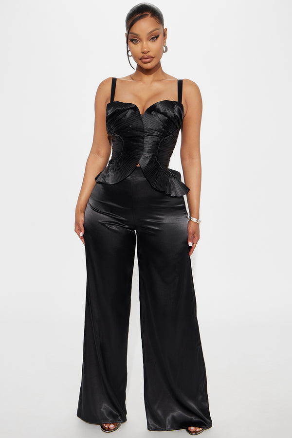 Fashion Nova Commanding Attention Pant Set - Black