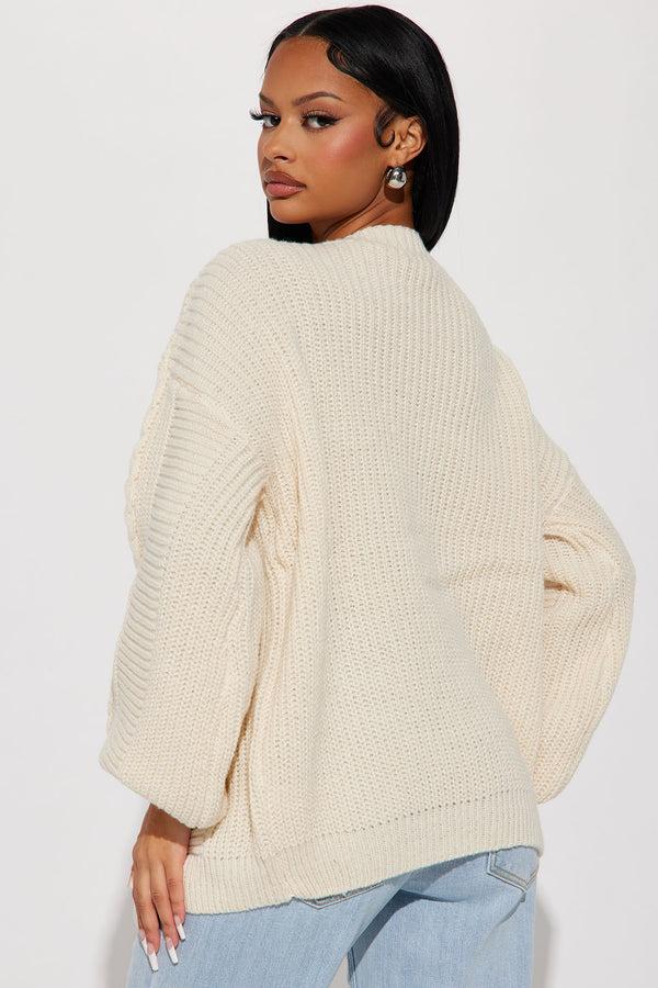 Fashion Nova Couch Convo Cardigan - Cream
