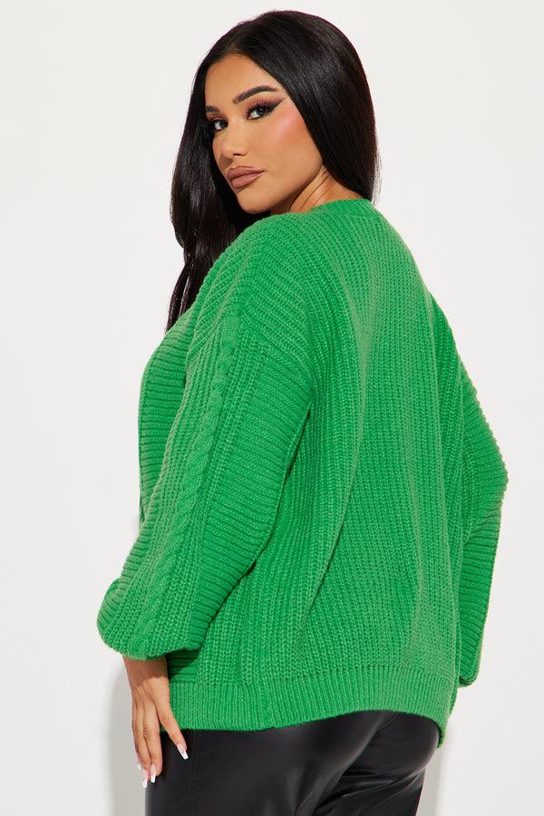 Fashion Nova Couch Convo Cardigan - Green
