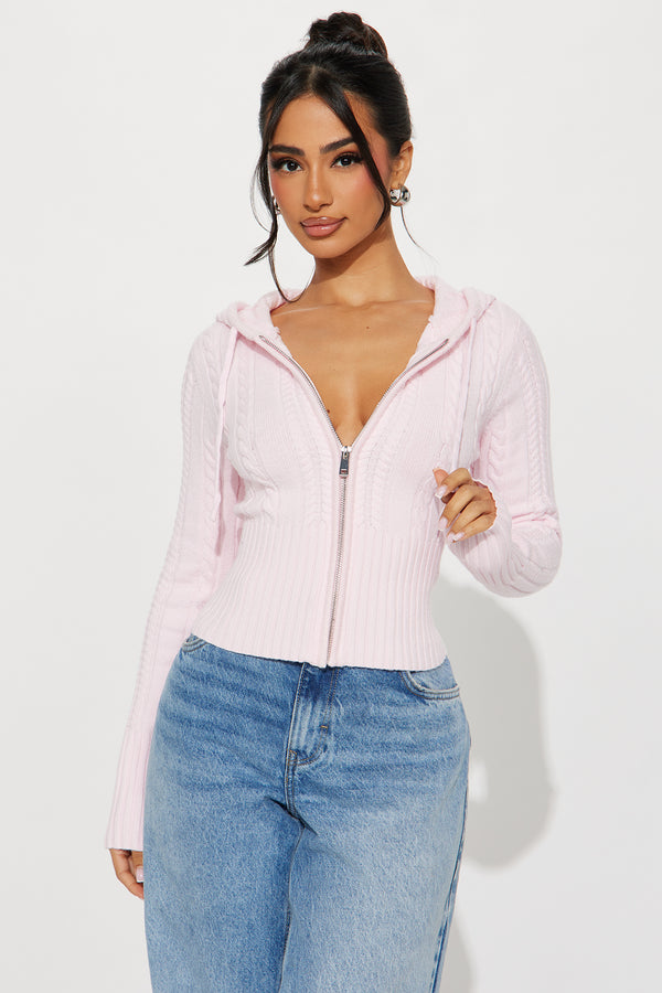 Fashion Nova Cozy And Cute Cable Knit Sweater - Pink