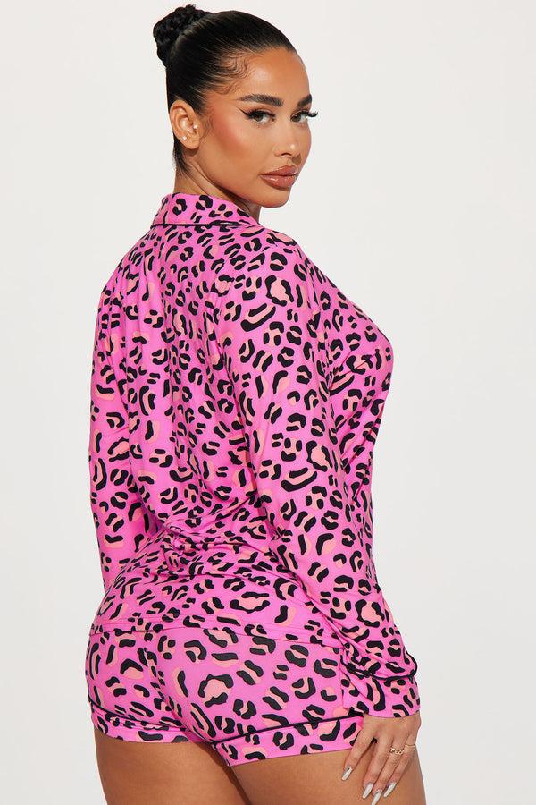 Fashion Nova Crazy In Love PJ Short Set - Pink/combo