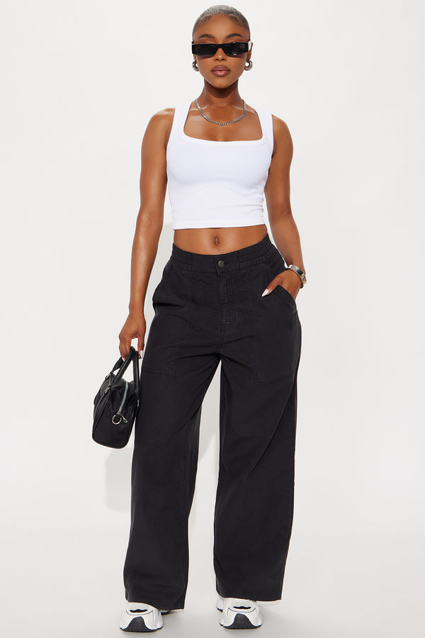 Fashion Nova Daphne Cuffed Pant - Black
