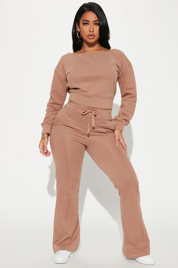 Fashion Nova Easy Going Pant Set - Taupe