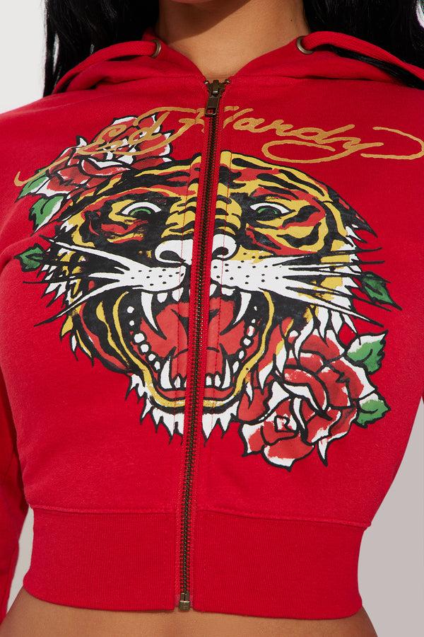 Fashion Nova Ed Hardy Tiger Pant Set - Red