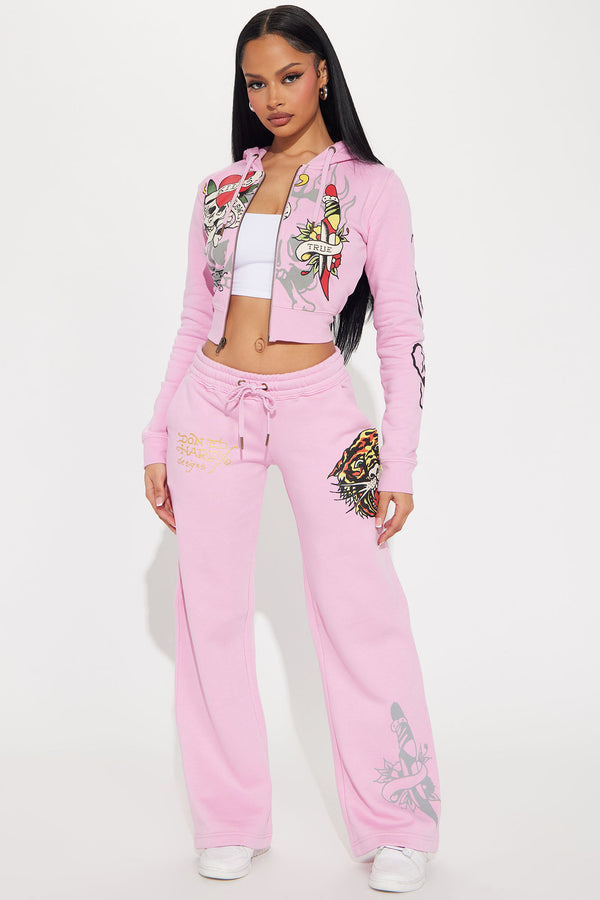 Fashion Nova Ed Hardy Tiger Roar Pant - Pink