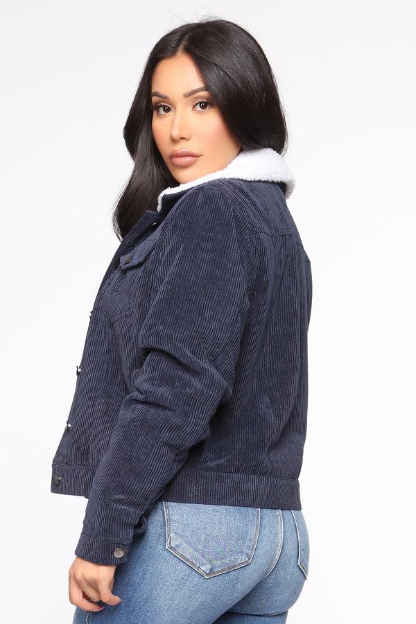 Fashion Nova Enjoy The Ride Jacket - Navy/combo