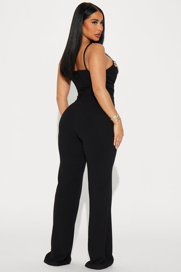 Fashion Nova Expensive Nights Jumpsuit - Black