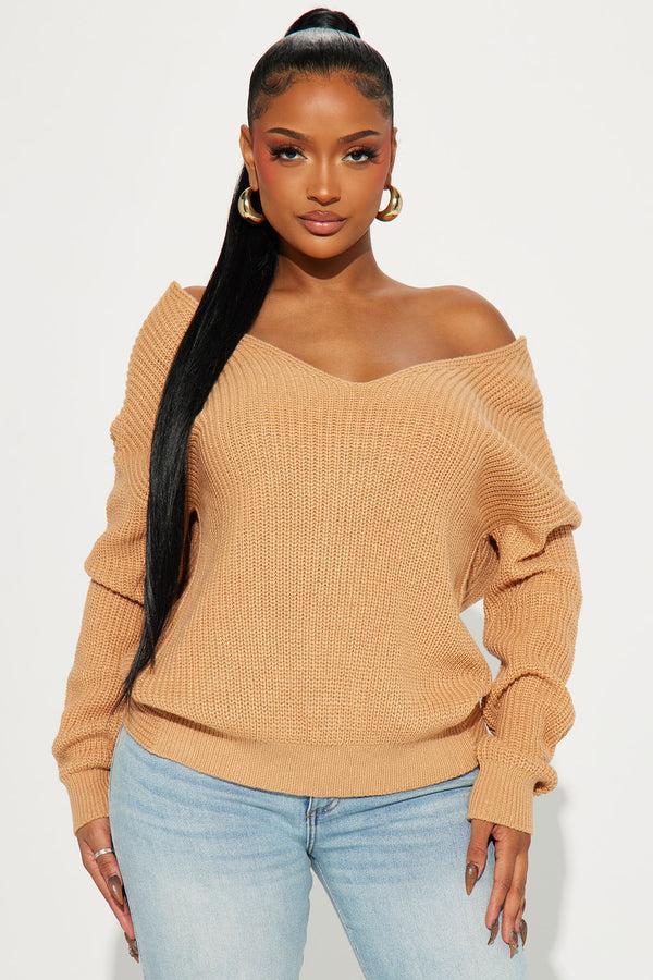 Fashion Nova Falls Favorite Girl Sweater II - Camel