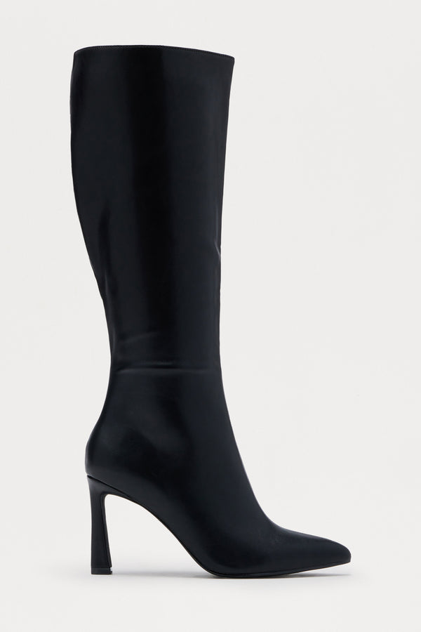 Fashion Nova Farren Knee High Stiletto Boots - Black