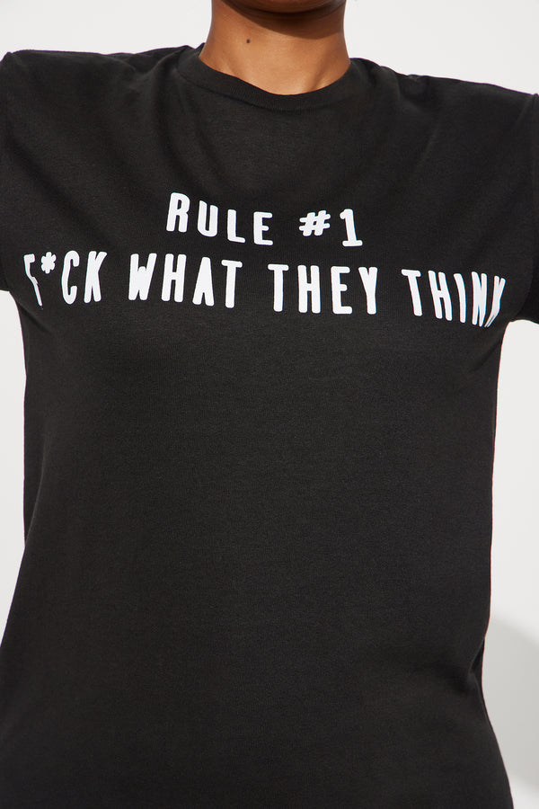 Fashion Nova Fck What They Think Graphic Tee - Black