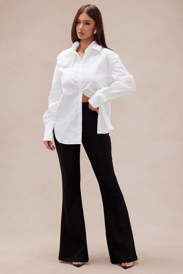 Fashion Nova Fiona Long Sleeve Shirt - White